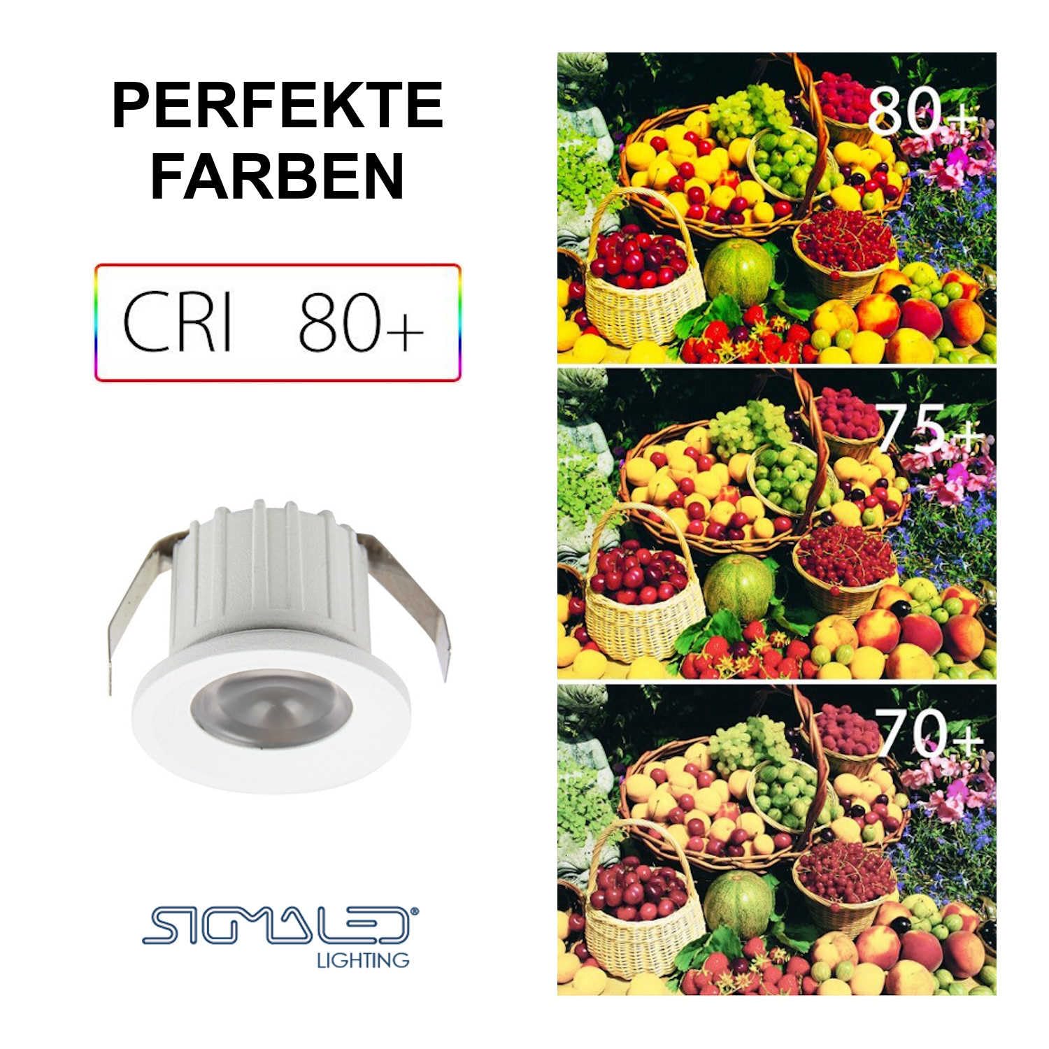 SIGMALED LIGHTING, Mini-LED-Einbaustrahler 3W, dimmbar, Neutralweiß 4000K, 300 Lumen, Runde Einbauspot, 220/240V AC, 10er-Pack (5 Box mit 2 Stuck)