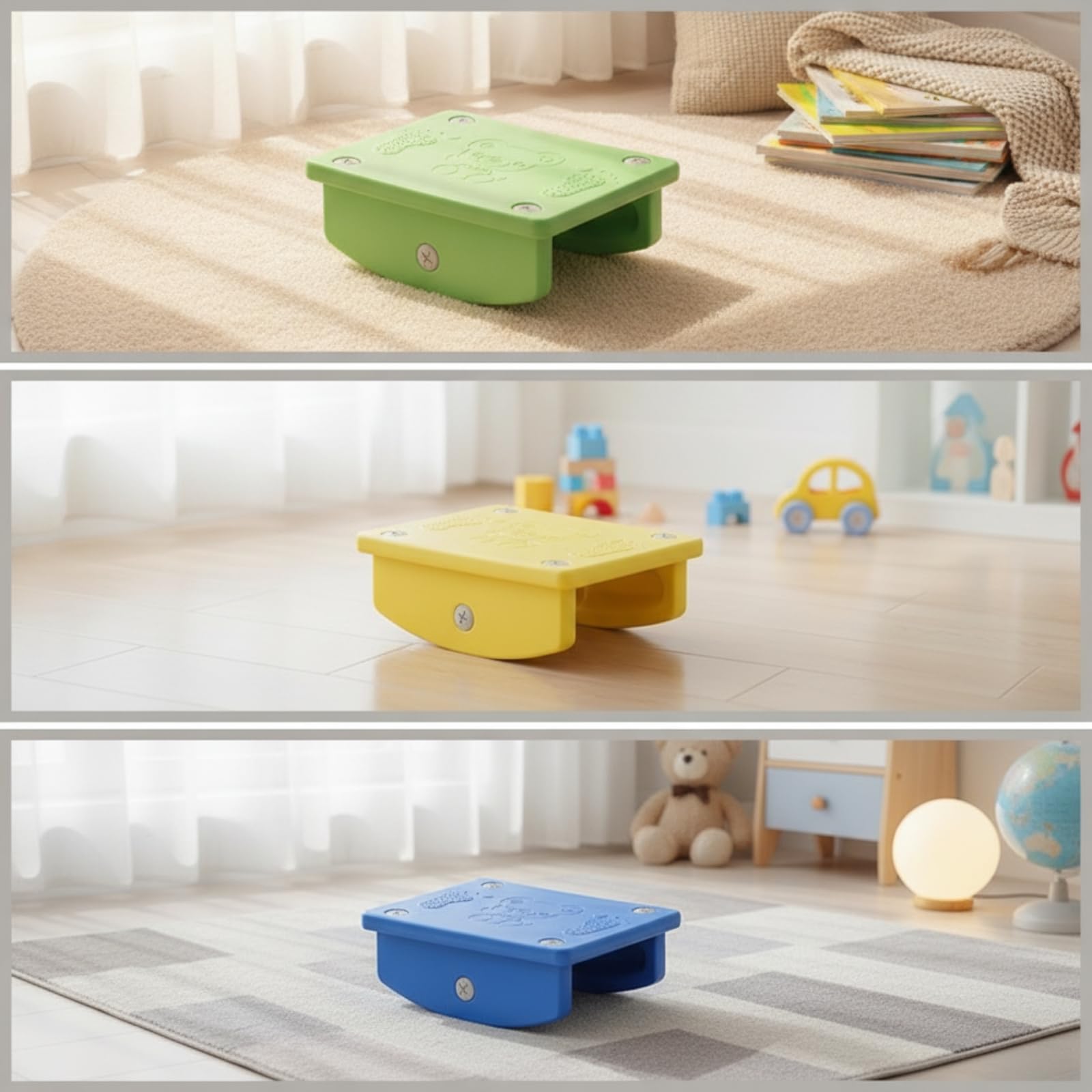 Tabla Equilibrio Infantil Resistente Tabla Balanceo Plástico Juguete para Niños, Guarría, Interior