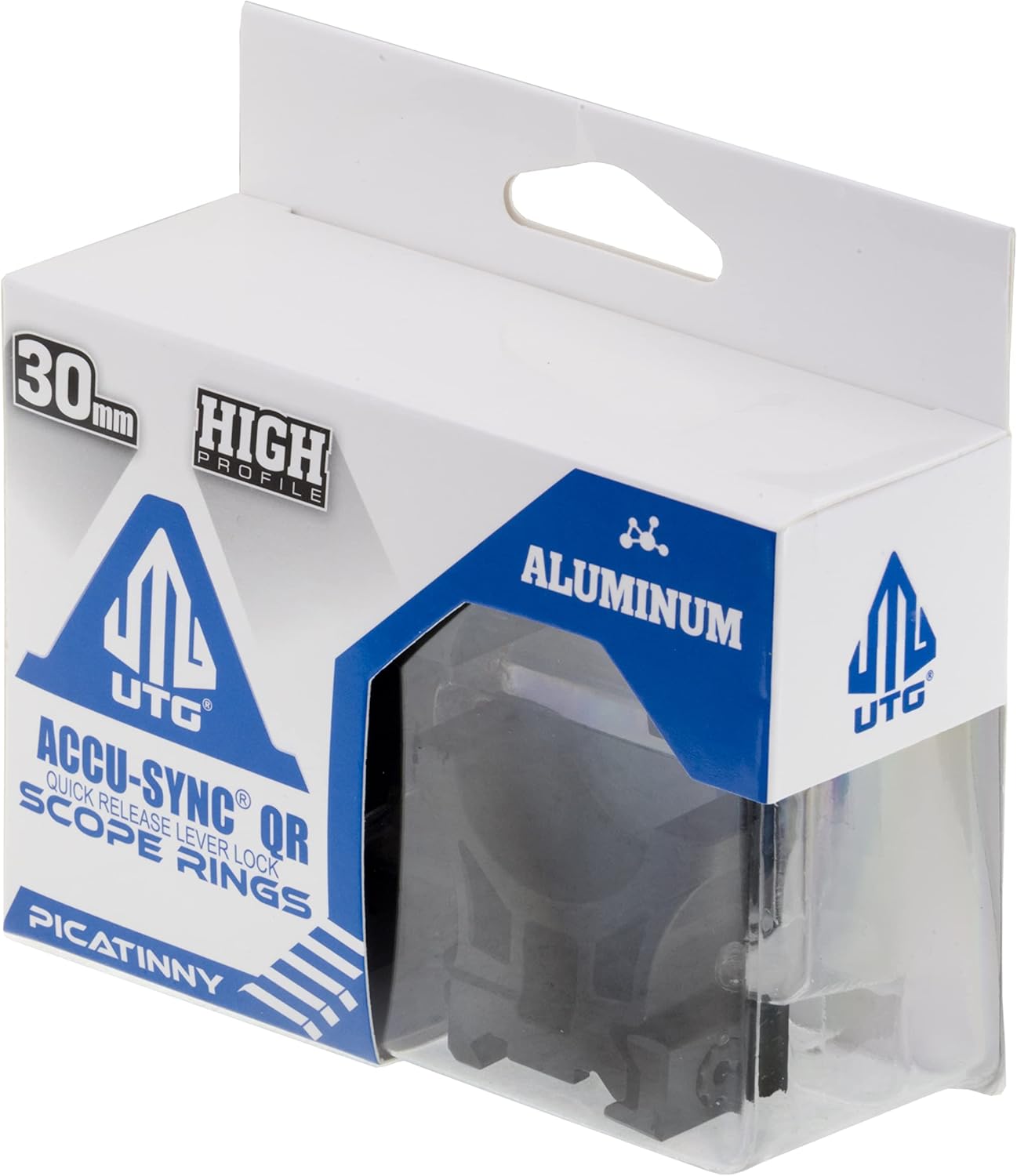 UTG ACCU-SYNC QR 30mm High Profile Scope Rings, Picatinny, Black