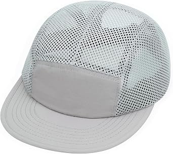 Clakllie Quick Dry 5 Panel Running Hat Breathable Mesh Hat Two-Tone Short Brim Hats Lightweight Baseball Cap Summer Sport Cap