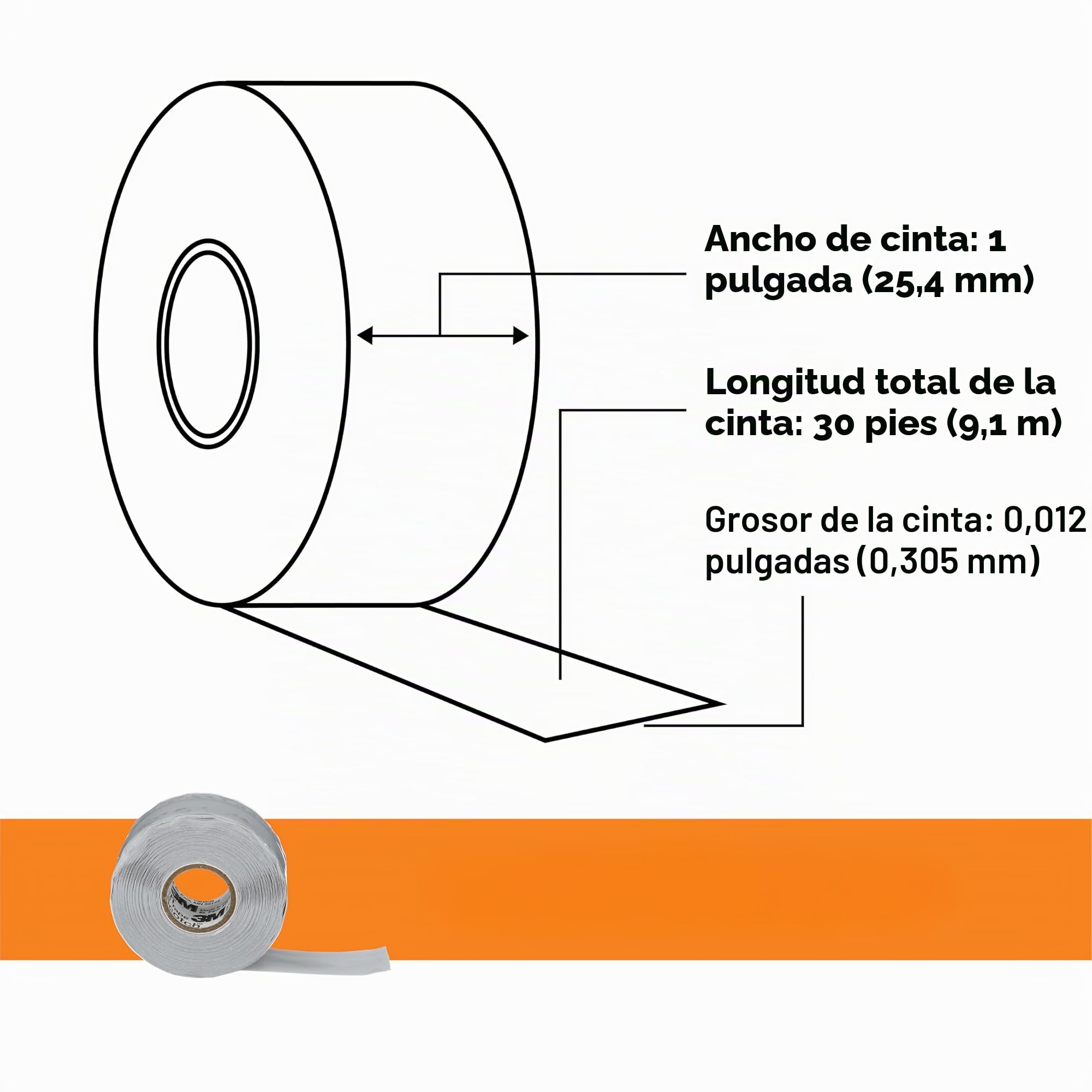 3M 80611438617 Scotch 70 Cinta Eléctrica de Silicona Autosoldable, 25 mm x 9 m, 1 Rollo, Gris