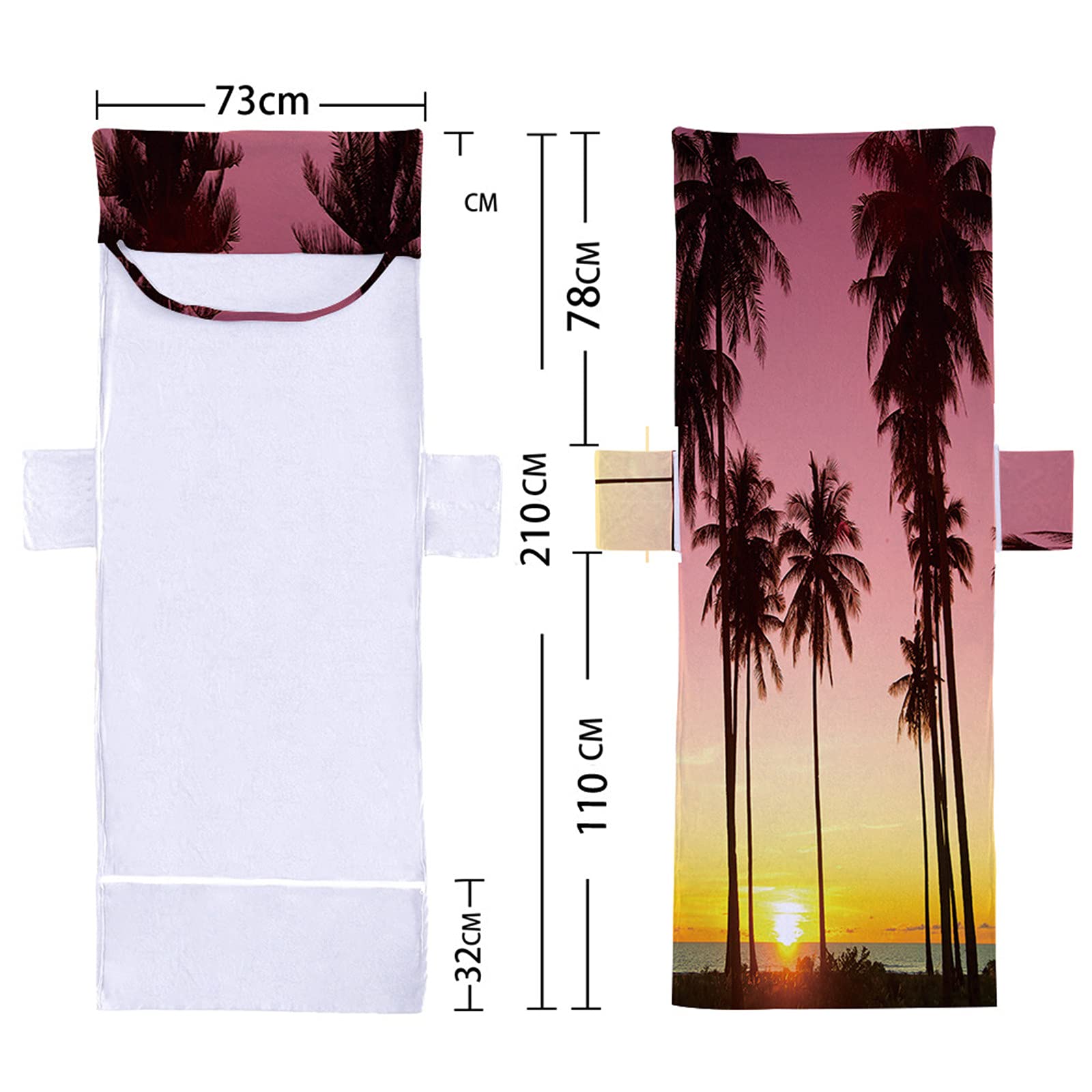 ENEN Sonnenliegen-Auflage Mit Taschen - Schnelltrocknend Für Pool & Strand