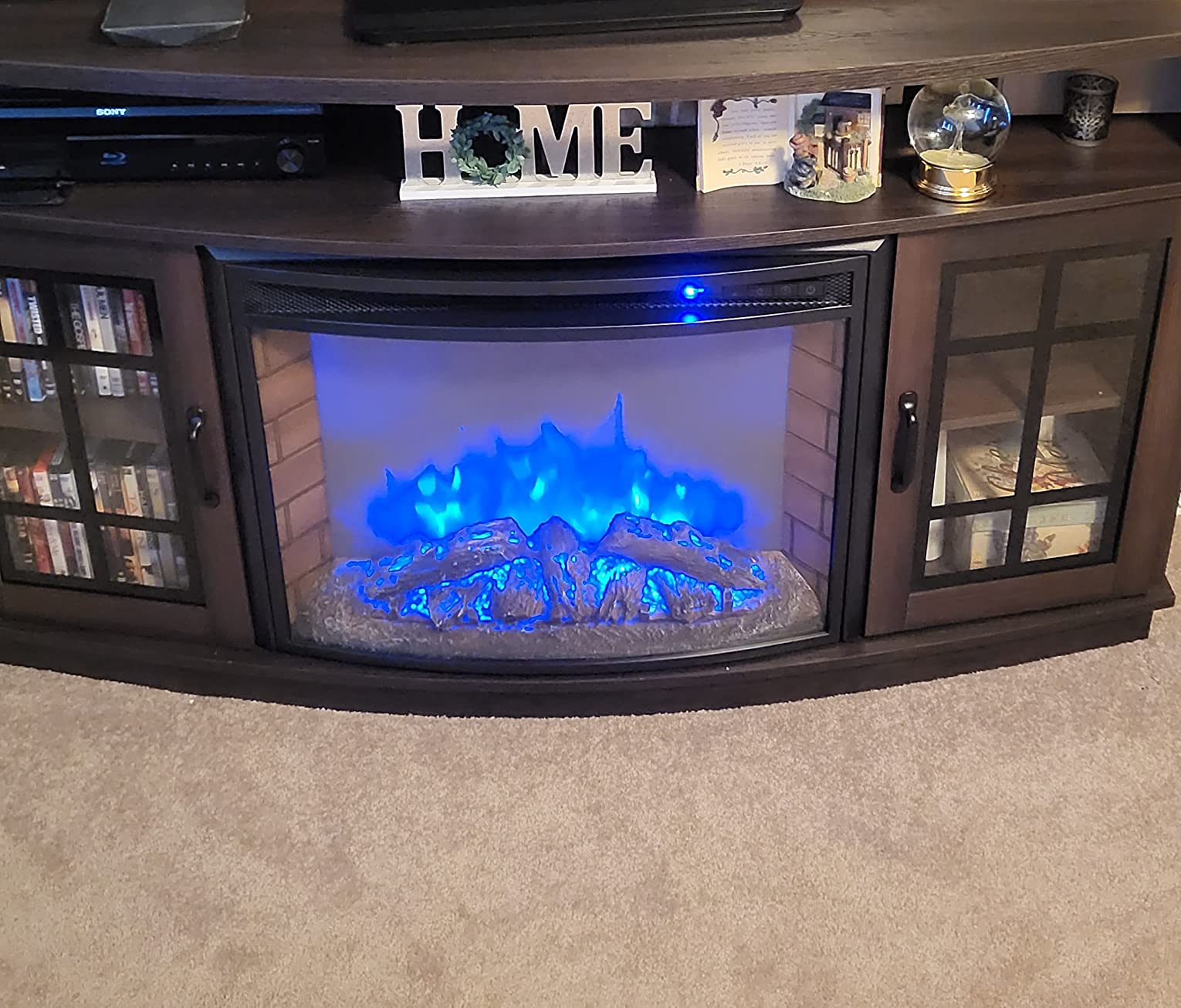 $14/mo - Finance AMERLIFE Curved Fireplace TV Stand with 26'' Electric ...
