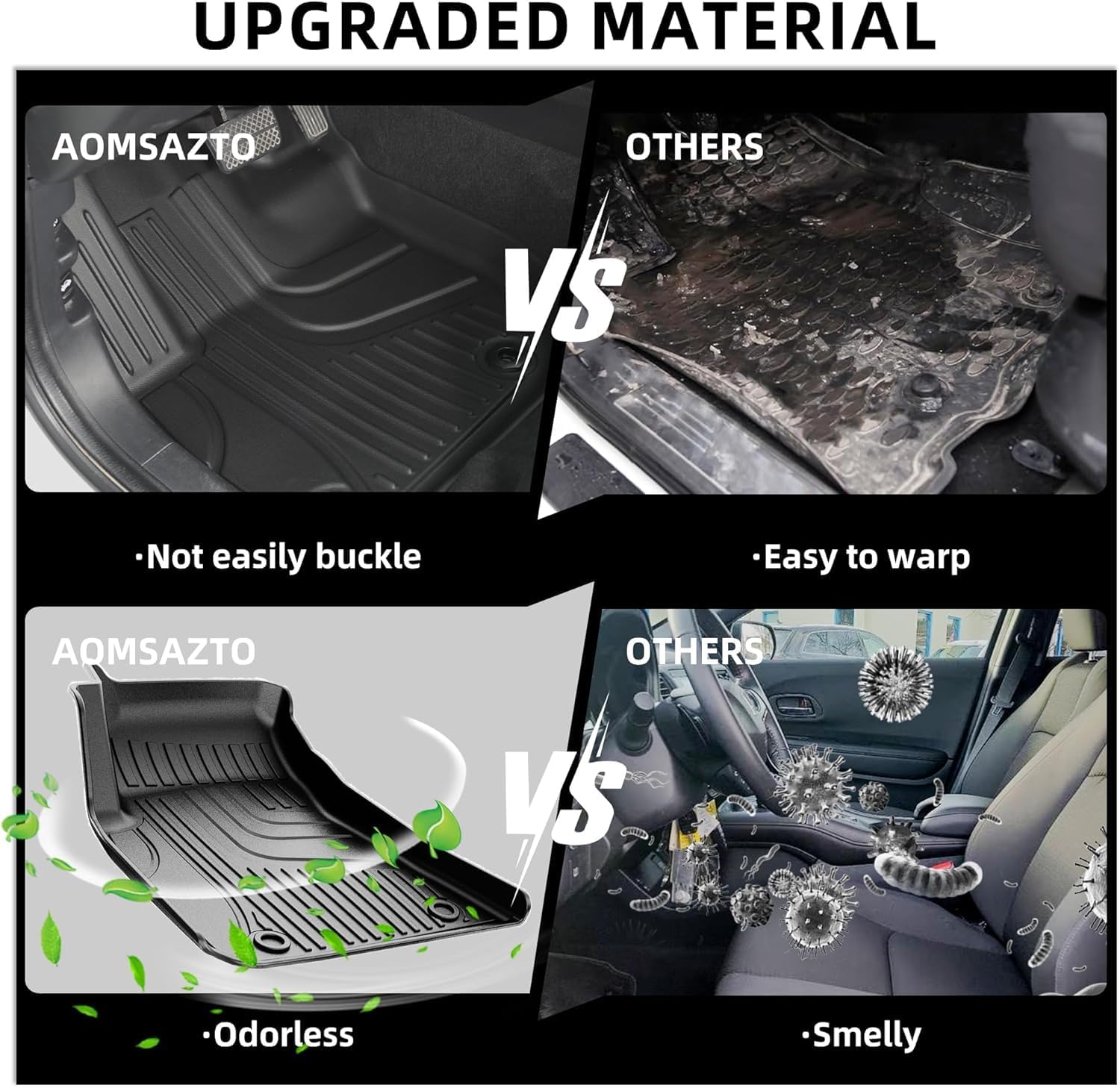Floor Mats & Cargo Liner for Audi Q7/SQ7 2017-2026 All Models, All Weather TPE Heavy Duty Liners (1st & 2nd Row & Trunk)