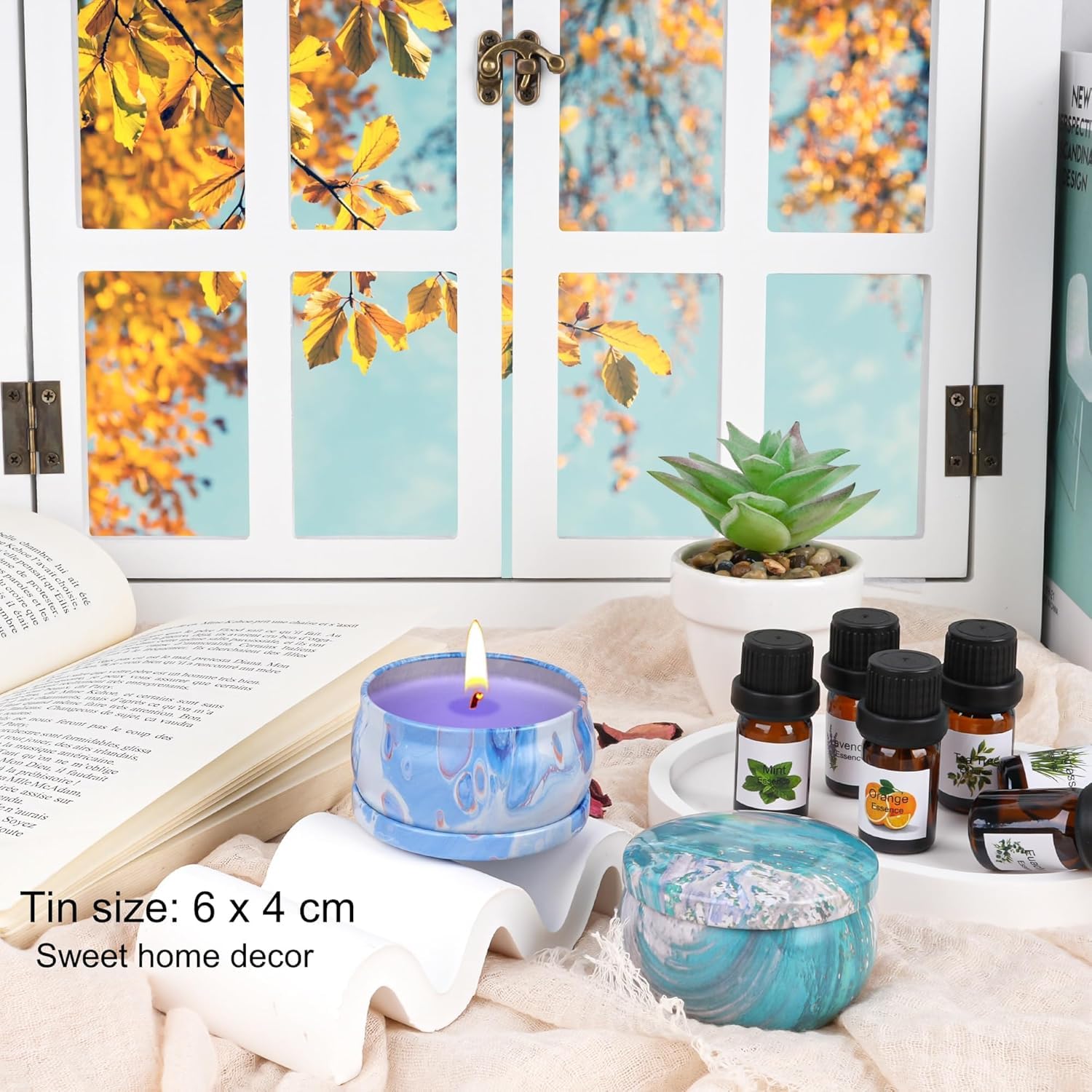 Kit Para Hacer Velas Aromáticas DIY - Incluye Cera De Abeja, Aceites, Colores Y 9 Latas - Regalo Creativo