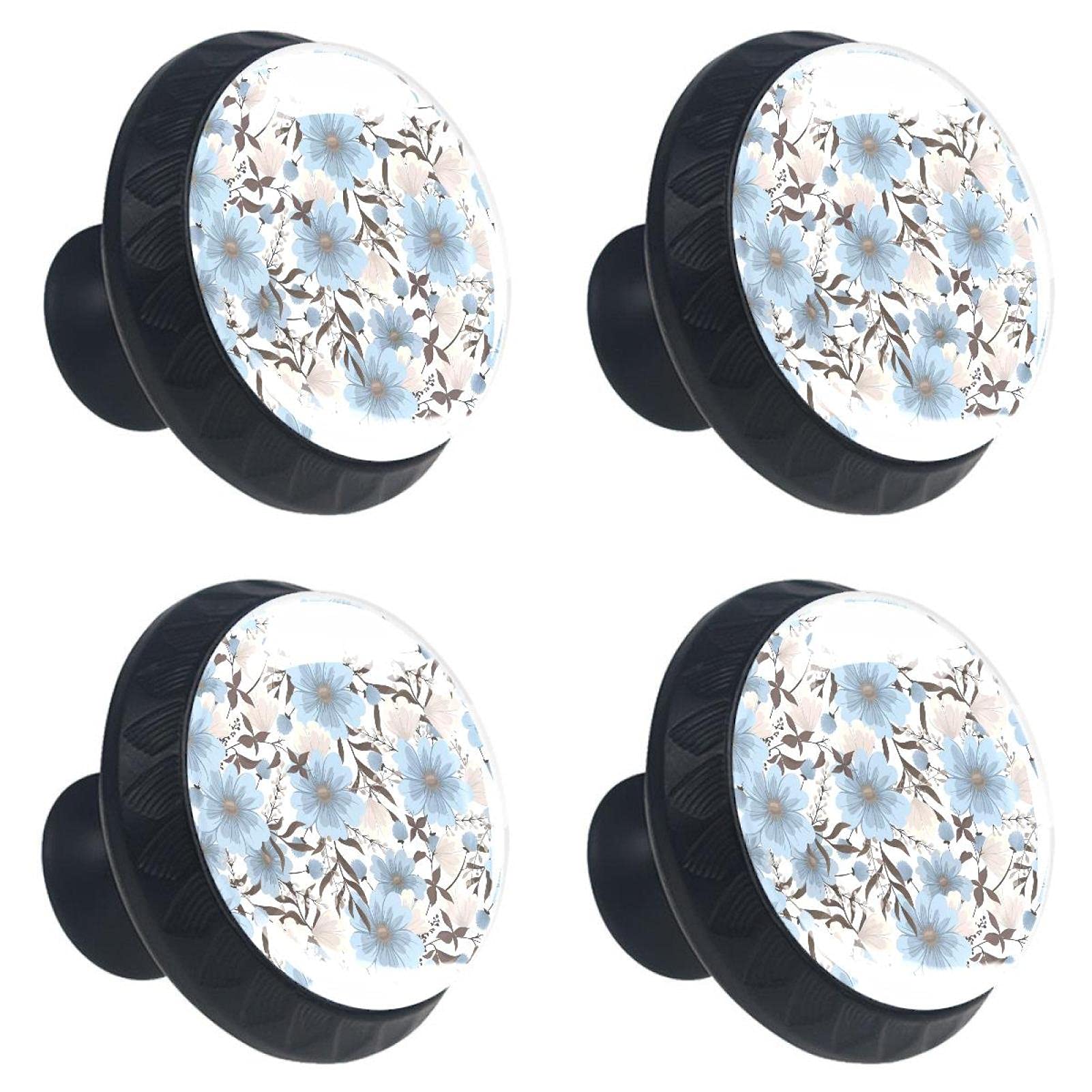 Boutons en verre bleu pour réparer un meuble usé et embellir vos tiroirs de cuisine
