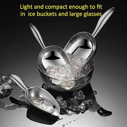 Miniatura 7 de Cuchara de hielo de acero inoxidable para congelador, pequeña cuchara de hielo para máquina de hielo, cuchara de hielo de metal pequeña para máquina