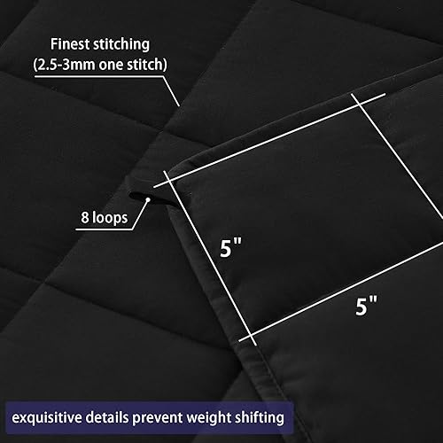 Vista 57 de yescool - Manta con peso, 10 libras, fresca, transpirable, con cuentas de cristal prémium, lavable a máquina, para dormir, 90-110 libras, 41 x 60