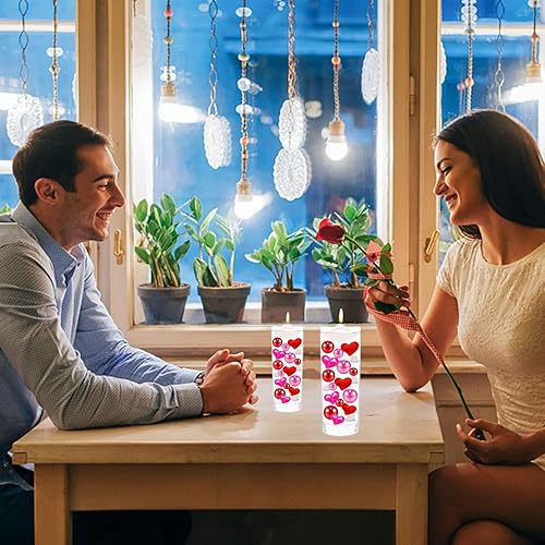 Miniatura 3 de 6106 piezas de decoración de jarrón para el día de San Valentín, perlas flotantes de acrílico con forma de corazón, cuentas de gel de agua