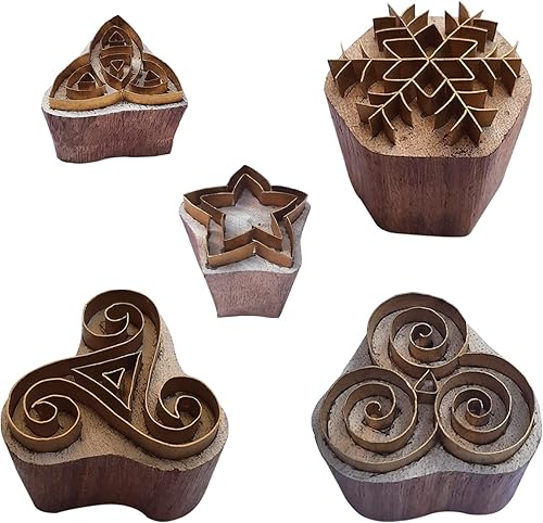 Miniatura 7 de Royal Kraft Sellos de madera de latón mariposa (juego de 4) para impresión de bloques en arcilla, cerámica, tela BHtag0115