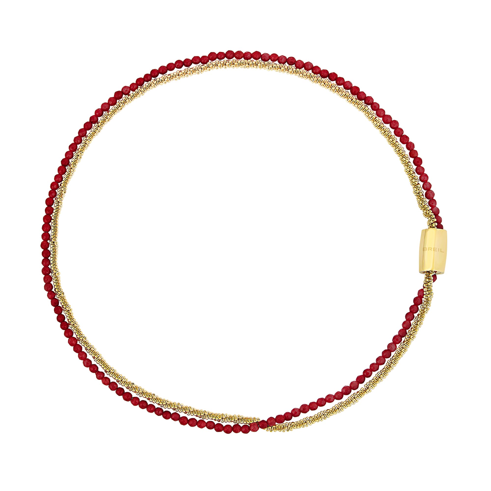 Breil, Collezione Magnetica System, Bracciale Mars, Bracciale Donna In Acciaio Lucido Ip Gold Lucido E Agata Bordeaux, Pratica Chiusura Con Magnete, Taglia Unica, Gioielli Donna E Ragazza-image