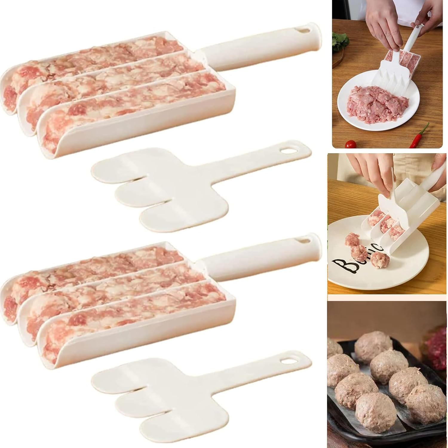 Creative Kitchen Triple Meatball Maker, Multifunction NoneStick Meat