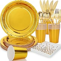 Vista 23 de 168 Piezas Platos y Servilletas de Papel Rosa Claro, Juego de Platos Desechables Rosa con Utensilios Sirve 24 Invitados para Baby Shower Graduación