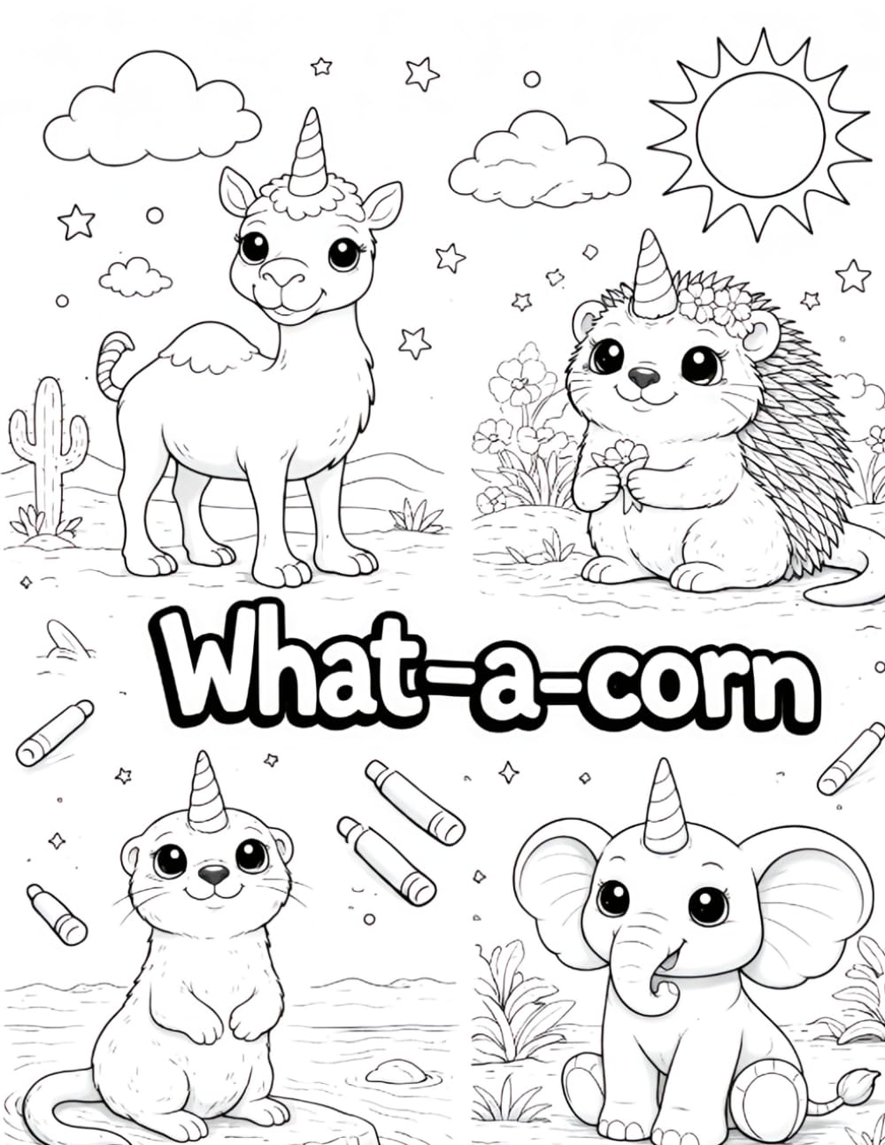 What-a-corn: A Silly Unicorn Animal Coloring Book (What-a-what)