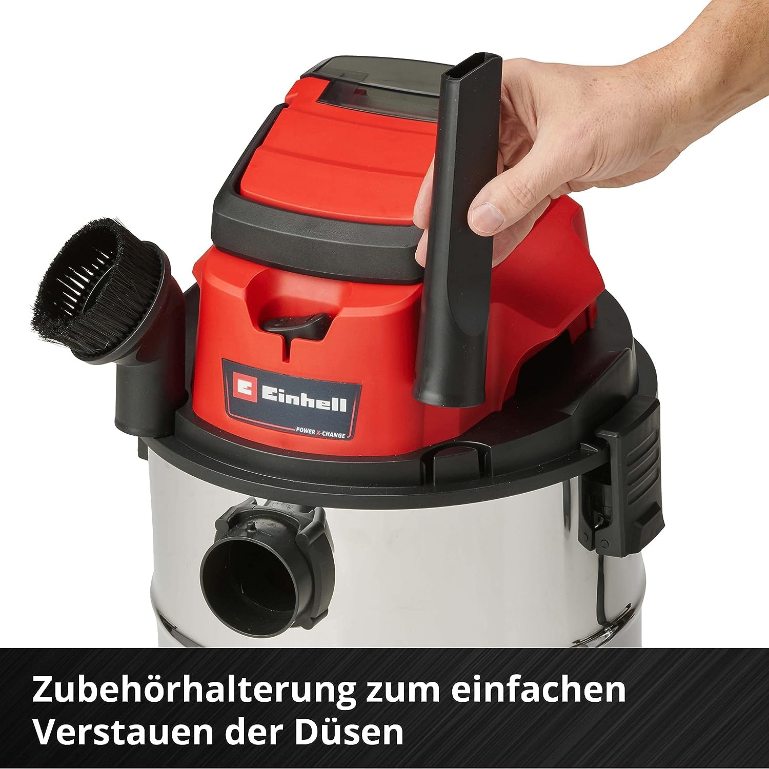 Einhell Akku-Nass-Trockensauger TC-VC 18/20 Li S-Solo Power X-Change 18 V 20 L Edelstahlbehälter