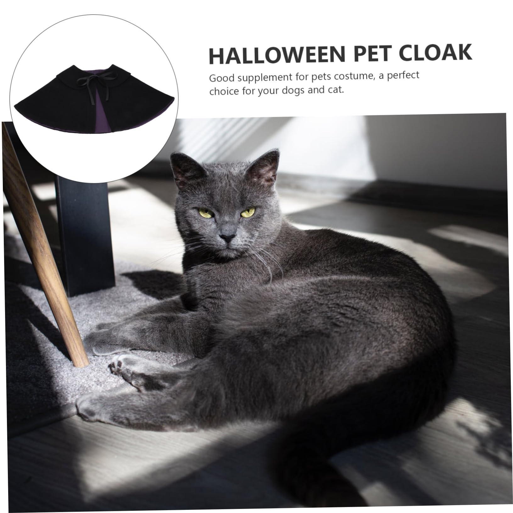 Sosoport 2pezzi Cloak Per Animali Domestici Nero Costume Da Strega Per Halloween Accessorio Decorativo Per Cani e Gatti Per Feste e Servizi Fotografici