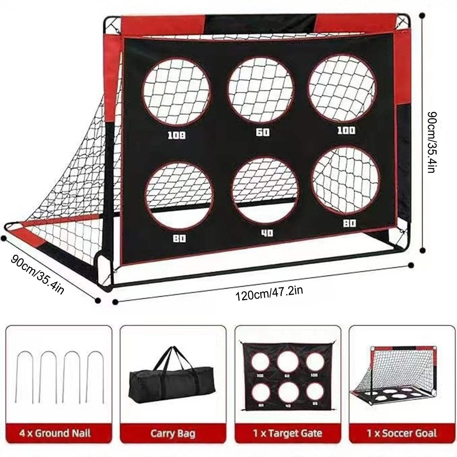 Porta Da Calcio Set Bersaglio Palla Design Pop | Rete Porta Calcio Pieghevole 121x91 cm Per Sport E Giochi Con Palla In Campo