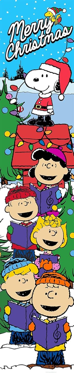 Spoontiques - Welcome Porch Sign - Decorative Home Décor Wooden Signs - Rustic Outdoor Decoration - Durable and Weatherproof - Entryway Decoration - 8” x 40” - Peanuts Christmas