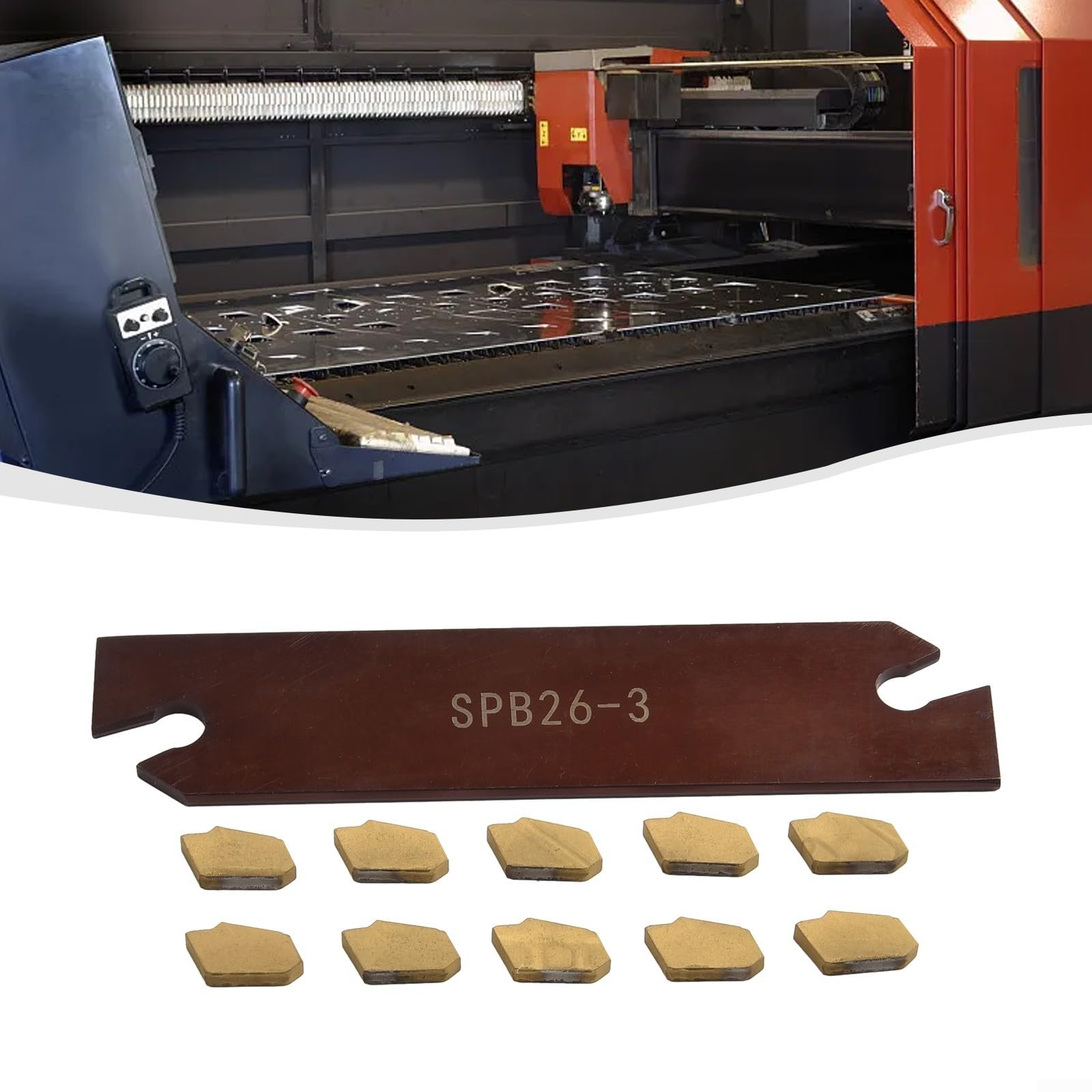 GTN-3 SP300 Hartmetall-Einsätze mit SPB26-3 Drehmaschine, Nut-Werkzeughalter, 26 mm Schneidklinge für Metallbearbeitung, 10 Stück