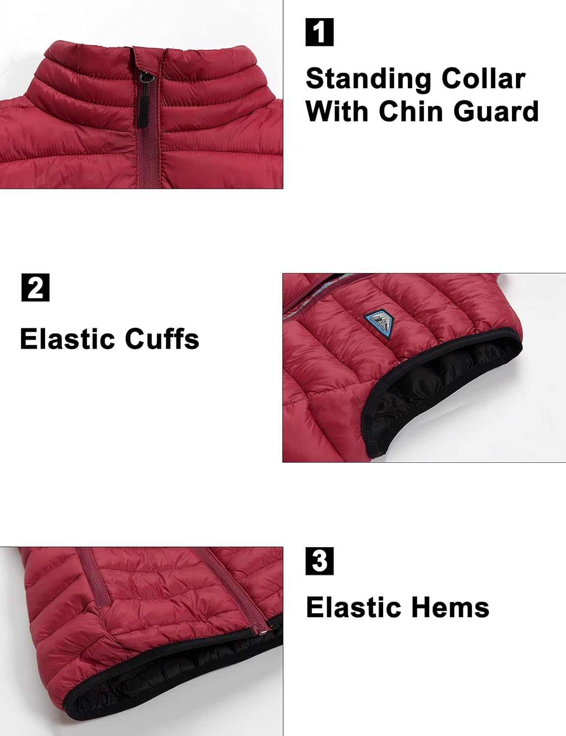 Mapamyumco Women's Winter Lightweight Puffer Vest Packable Sleeveless Jackets Recycled Insulation