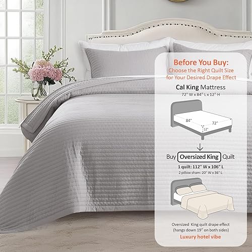 Vista 216 de KASENTEX - Juego de edredón lavable a máquina, cubrecama muy suave, ligero, lavado a la piedra, con costuras detalladas, matrimonial/queen con 2