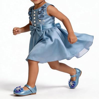 THEE BRON Mary Jane Ballet Flats - Girls' Dress Shoes with Hook & Loop Closure