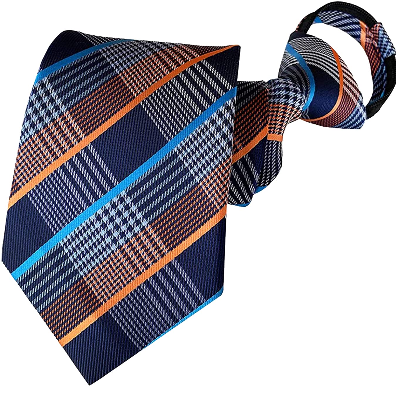 BESMODZ Men's Lot 6 PCS Classic Zipper Ties Pretied Solid Color Necktie Set