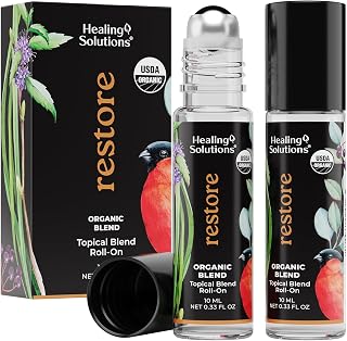 Healing Solutions (2 Pack) Deep Muscle Relief Essential Oil Roller Blend - Roll On Set for Back Legs Neck Body - Muscle Ease Essential Oil Roll On