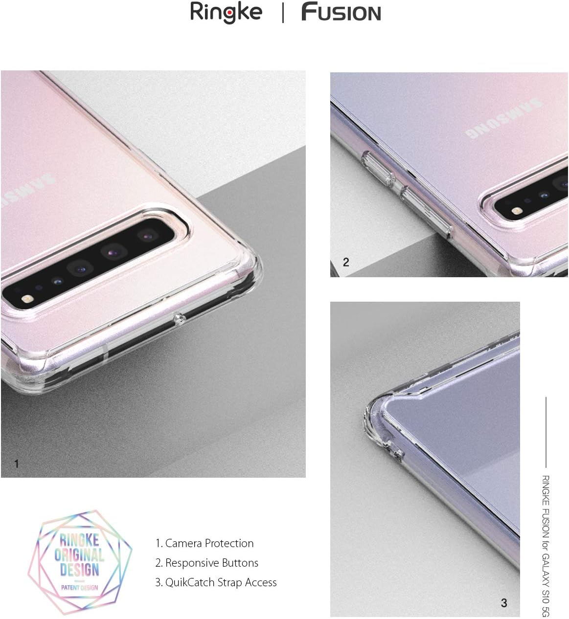 Ringke Fusion Designed for Galaxy S10 5G Case Protective Cover (2019) - Clear Transparent