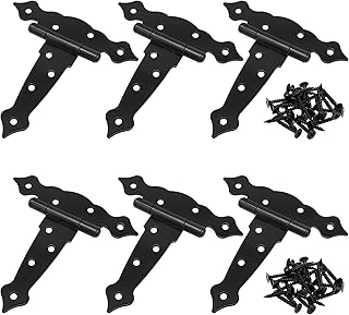 JOIKIT 6 Pack 5 Inch Shed Door Hinges Barn Door Hinges T Shape Strap