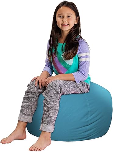 Miniatura 87 de Posh Stuffable - Sillón puff con almacenamiento para niños, contenedor de animales de peluche, organizador de juguetes de niños Lienzo Burbujas Azul