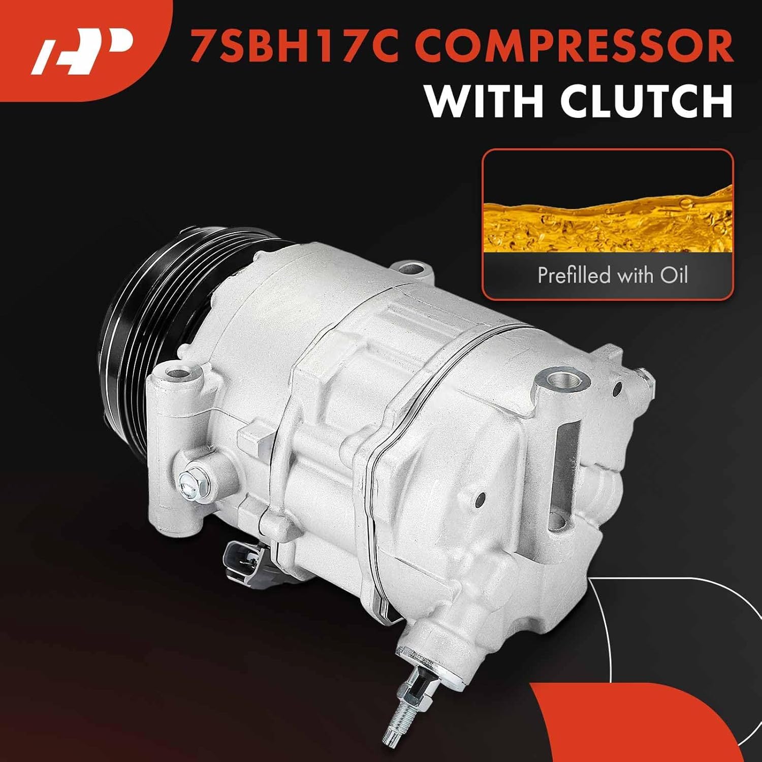 A-Premium Air Conditioner AC Compressor with Clutch Compatible with Ram ProMaster 1500 2014-2017, ProMaster 2500 2014-2018, ProMaster 3500 2014-2018, 3.0L