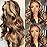 Hedy Highlight Wig Human Hair Wigs for Black Women Pre Plucked with Baby Hair 4/27 Glueless Body Wave Ombre Highlight 4x4 Lace Front Wigs Human Hair Colored 150% Density(20 Inch)