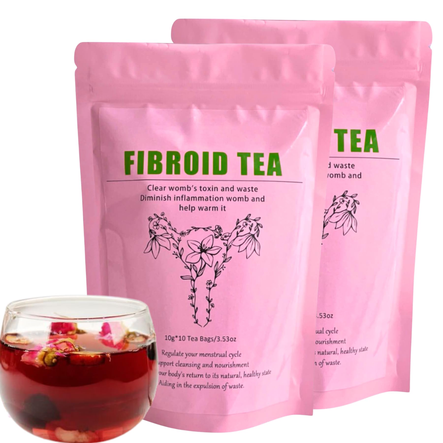 Siyolaherb Natural Fibroid Herbal Tea 2 Pack for Women Get Pregnant Fast and Uterus Cleanse, Fertility Tea for Women Hormone Balance