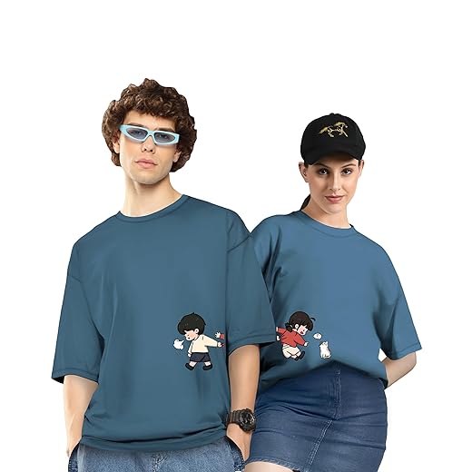 Couple T-Shirts Cotton | Oversized Tshirt for Men Women Love (Set of 2 | Regular Fit | OSHS CT5)