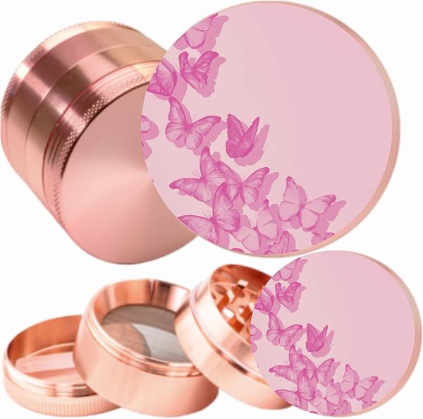 UkGlass Pink Four Piece Herb Grinder