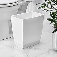 Vista 3 de iDesign - Basurero rectangular de plástico para spa, cesta de basura para baño, dormitorio, oficina en casa, dormitorio, universidad, 2.5 galones