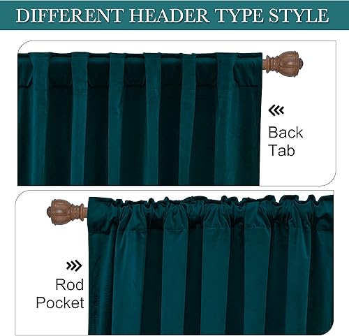 Miniatura 3 de RYB HOME - Juego de 2 paneles de cortinas de terciopelo, supersuaves y duraderas, para oscurecer la habitación, con pestaña trasera, eficiencia