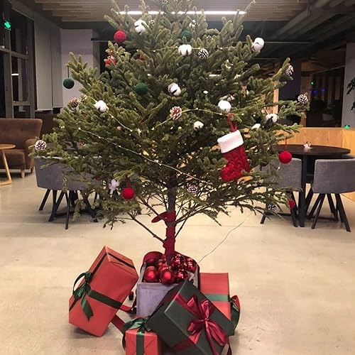 Miniatura 5 de Calcetín de Navidad con 26 letras mini medias bordadas con inicial cordón de algodón con puños de felpa súper suaves decoraciones navideñas