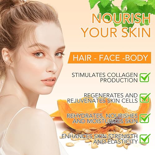 Miniatura 3 de Aceite de semilla de calabaza para el crecimiento del cabello, aceite de calabaza 100% puro prensado en frío para cabello seco dañado, hidratante