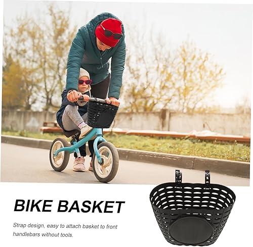 Miniatura 4 de Cesta de bicicleta para niños Manillar delantero de plástico Elevador de bicicleta para niños Accesorios de bicicleta Tamaño (negro)