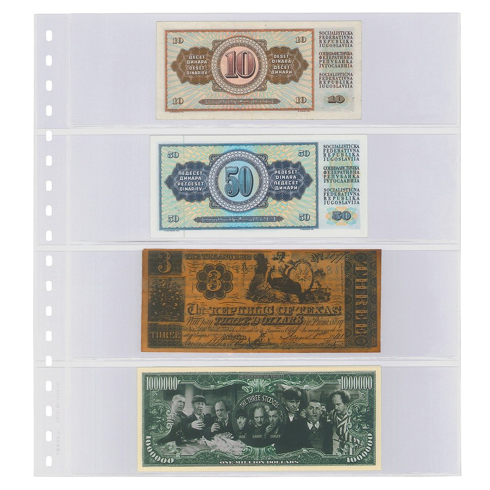 Funda para billetes Lindner 852 transparente con divisor negro 2