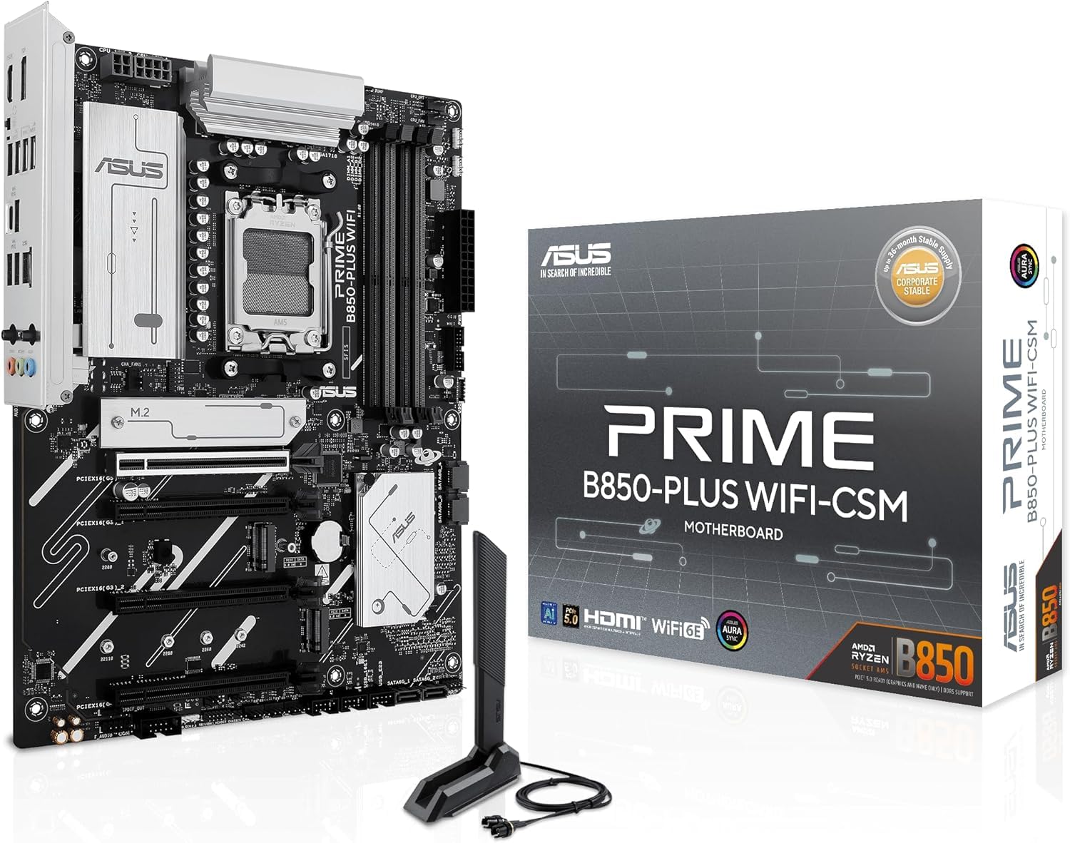 ASUS PRIME B850-PLUS WIFI-CSM AMD AM5 Ryzen 9000 & 8000 & 7000 シリーズ 対応 B850 搭載 ATX マザーボード/国内正規代理店品