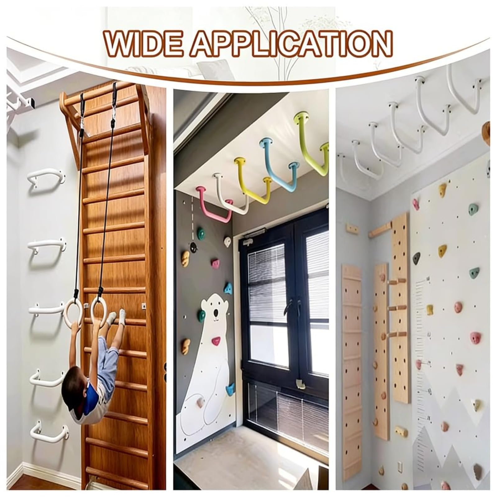 Barras de agarre para parques infantiles interiores y exteriores, marcos de escalada, casas de árboles, escaleras de pared, juego de 8 accesorios duraderos