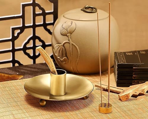 Miniatura 8 de Palo Santo - Soporte para varillas, quemador de incienso para incienso de Palo Santo, viene con soporte para incienso de 9 agujeros, cuenco de
