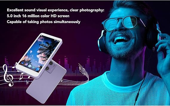 8GB Mp3 Mp4 Player with Bluetooth and, 5.0 Touchscreen Mp3 Music Players with FM Radio for Kids,Support Up to 256GB TF Card(not Included)