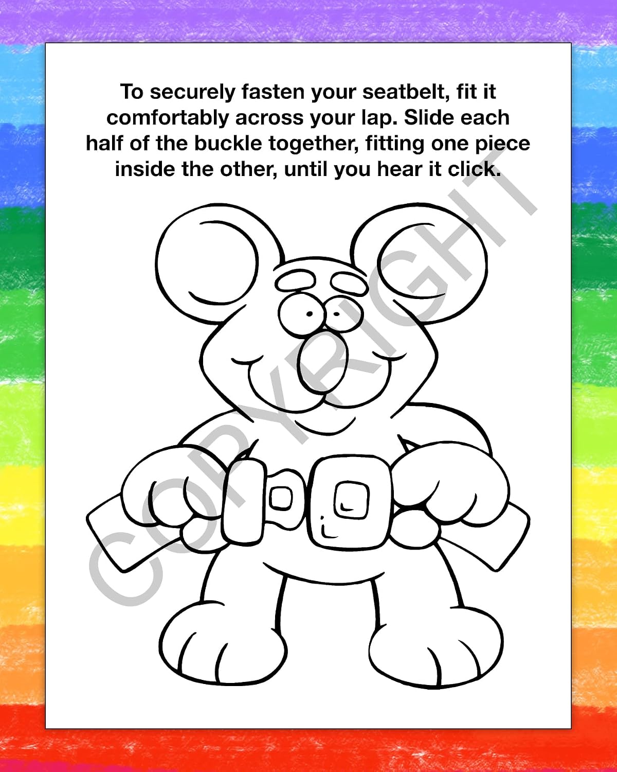 ZOCO – Buckle Up, Seat Belt Safety Coloring & Activity Books (25 Bulk Pack, Without Crayons) – Police Car Safety Theme for Kids, Ages 3+
