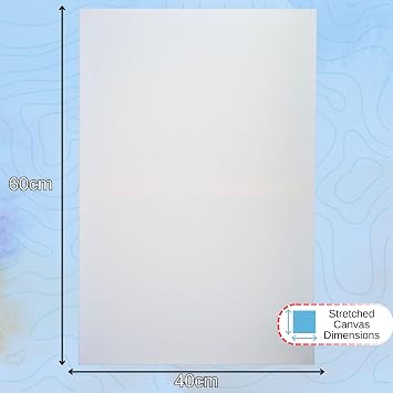 BCreativetolearn Stretched Canvas 40 x 60 cm – Primed White Painting Canvas on Wooden Frame for Acrylic, Oil & Art Projects