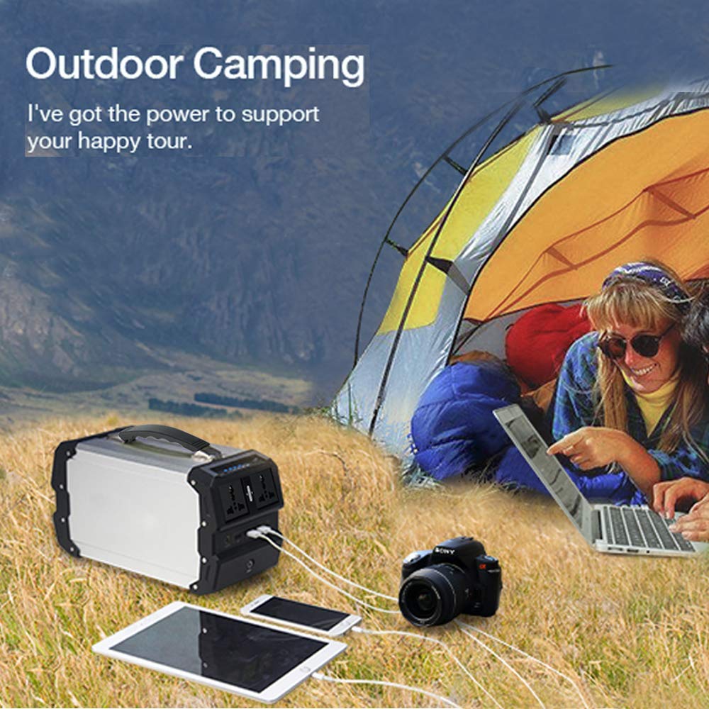 ele ELEOPTION Generador Electrico Portátil 220V/97200mAh, Placas Solares Generador con Inversor DC/AC Cargado, Multifuncion powerbank Solar para Camping al Aire Libre Viajes Respaldo de Emergencia