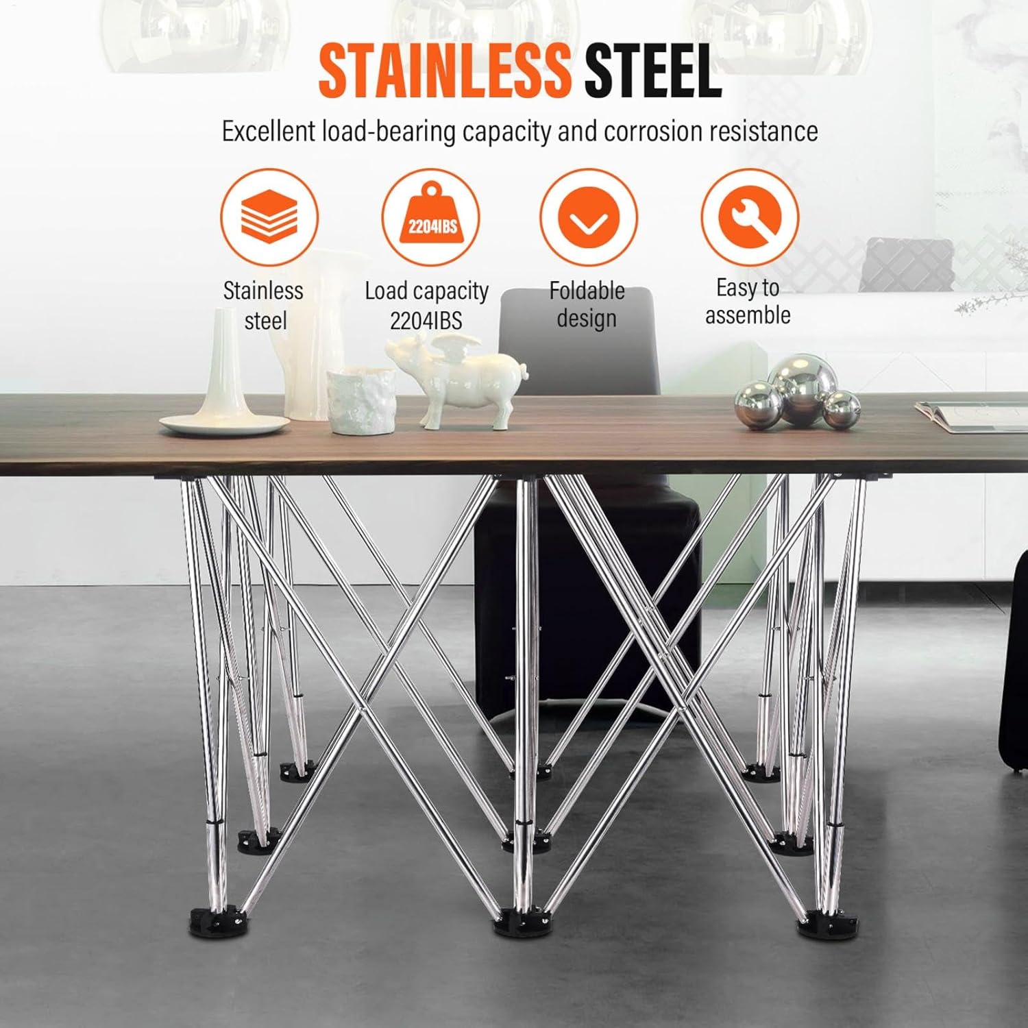 Foldable Workbench,10 Legs Garage Workbench - Portable Worktable Holder with Carry Bag, Folding Stand with 2204.6Lbs Load Capacity for Garage